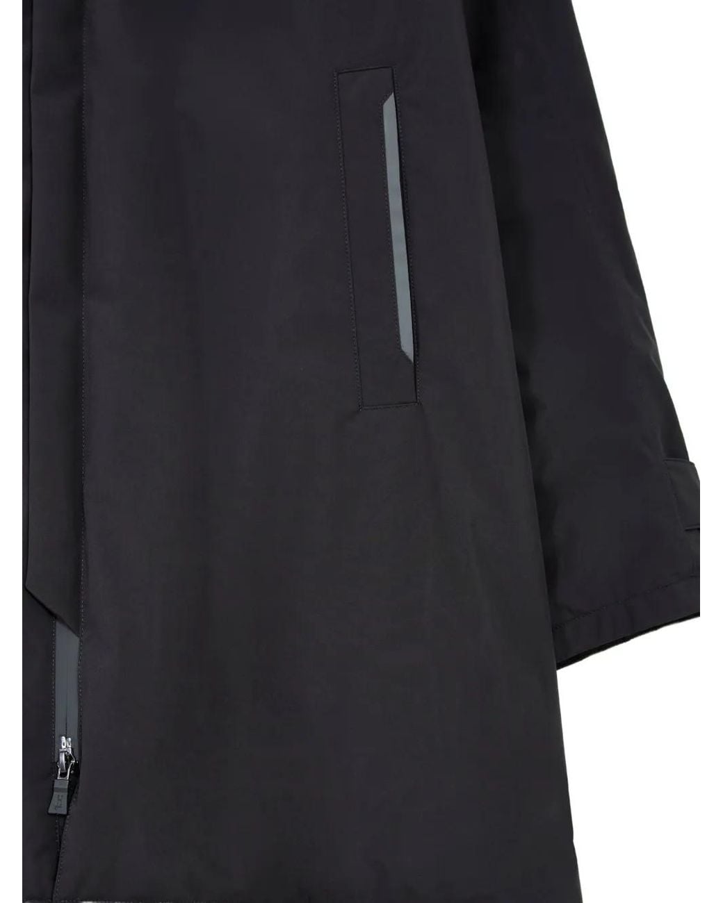 Herno Black Padded High-Neck Raincoat for men