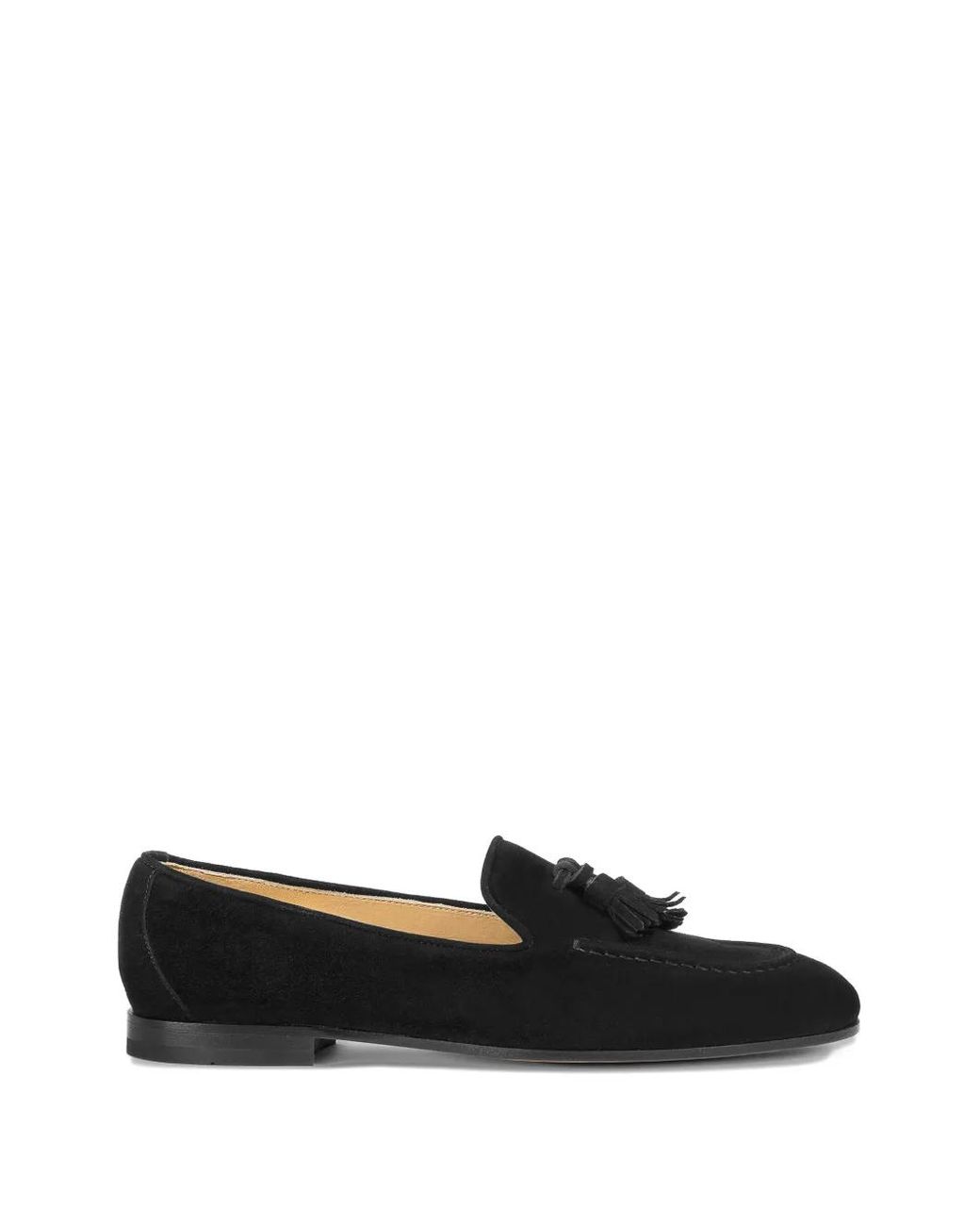 Doucal's Black Tassel-Detailed Suede Loafers