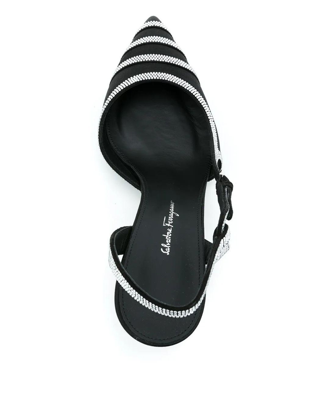 Ferragamo Black Slingback-Pumps Mit Strass