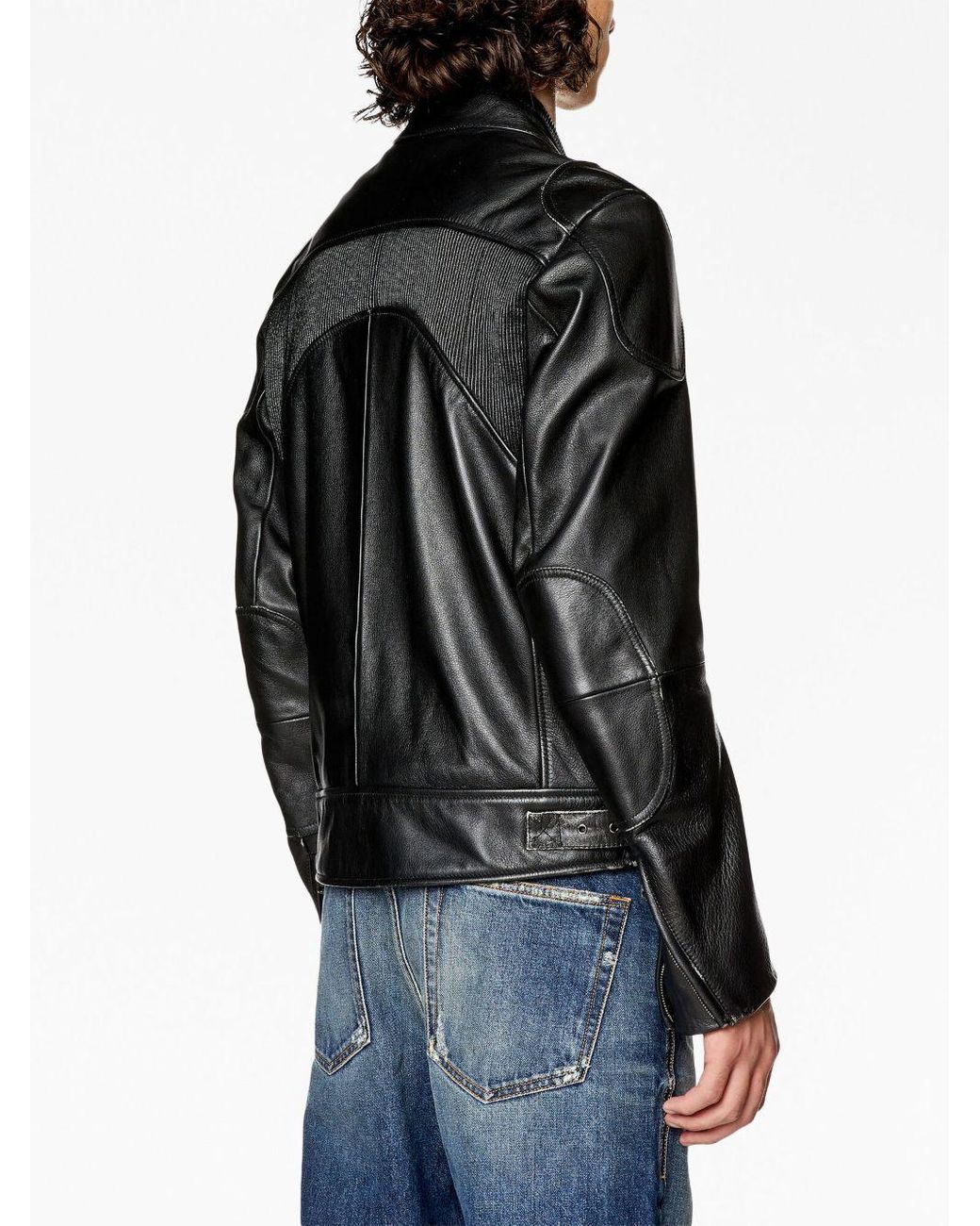 DIESEL 'L-Hein' Leather Jacket in Black for Men | Lyst