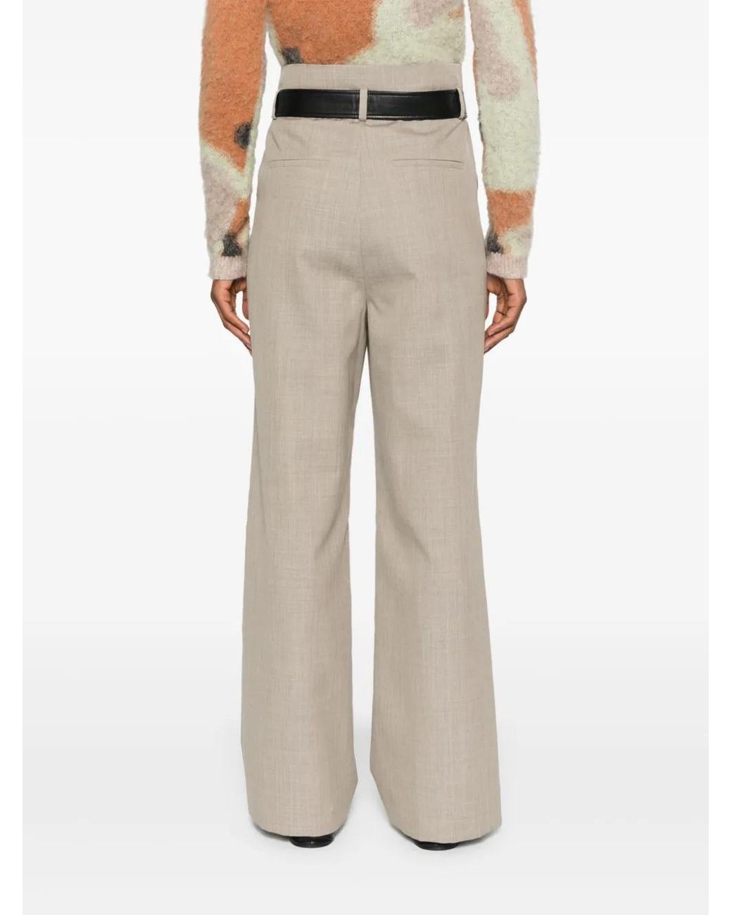 Nanushka Gray Straight-Leg Trousers