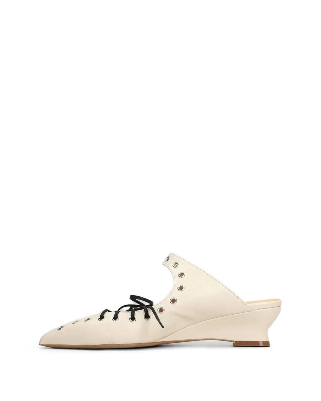 Alchimia White Eyelet-Embellished Lace-Up Mules