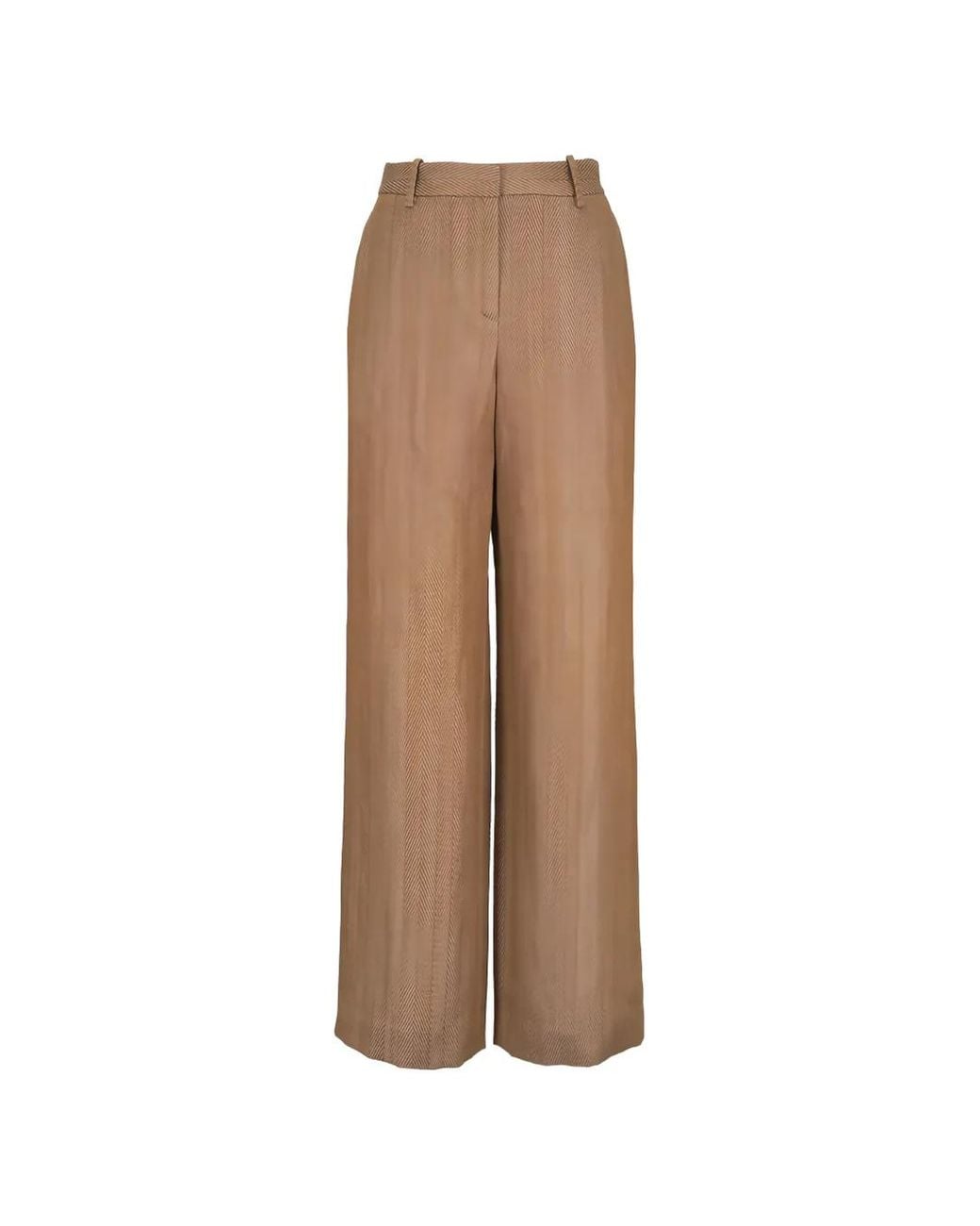 Twp Natural Henry Herringbone Wide-Leg Trousers