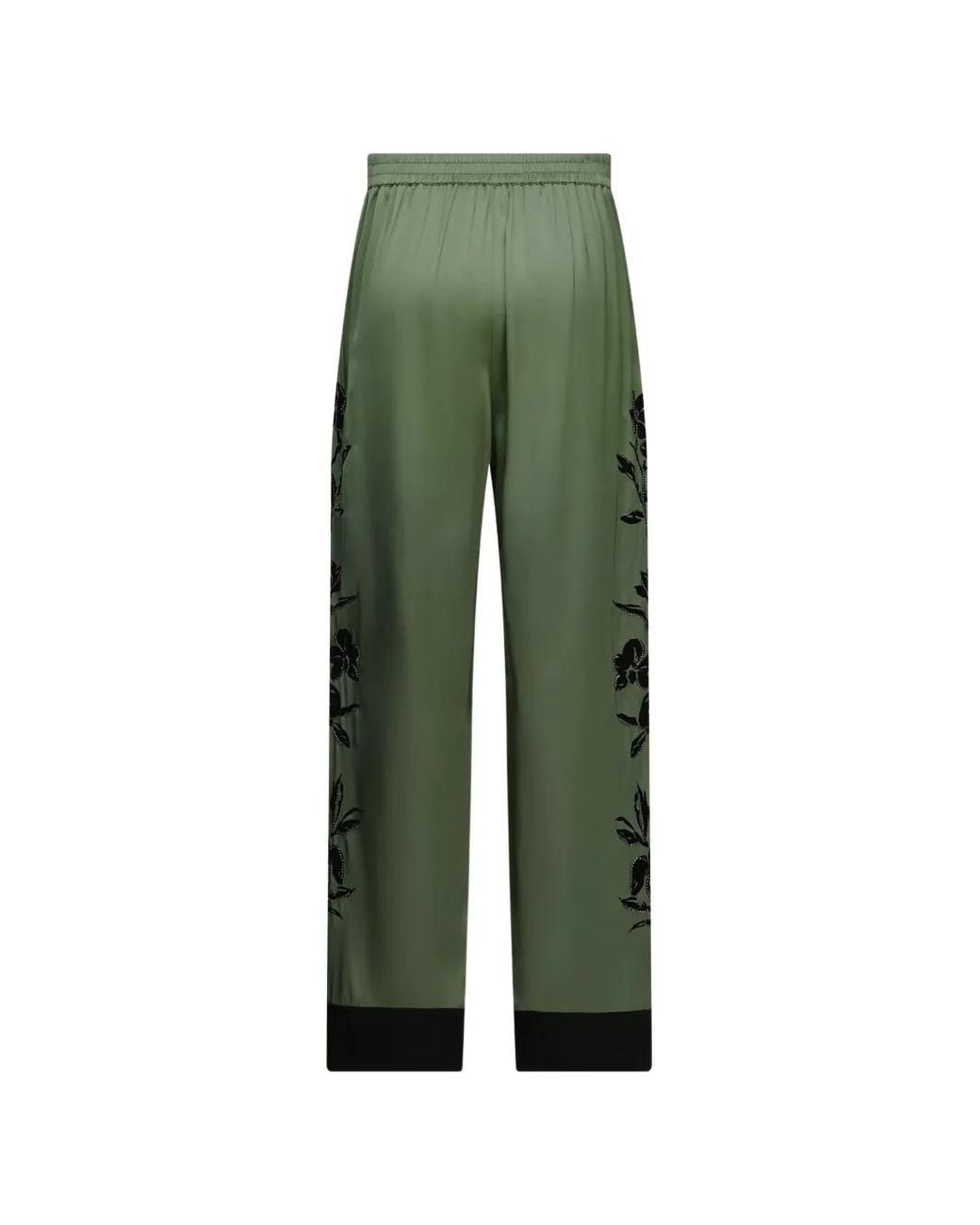 Karl Lagerfeld Green Orchid Satin Palazzo Pants