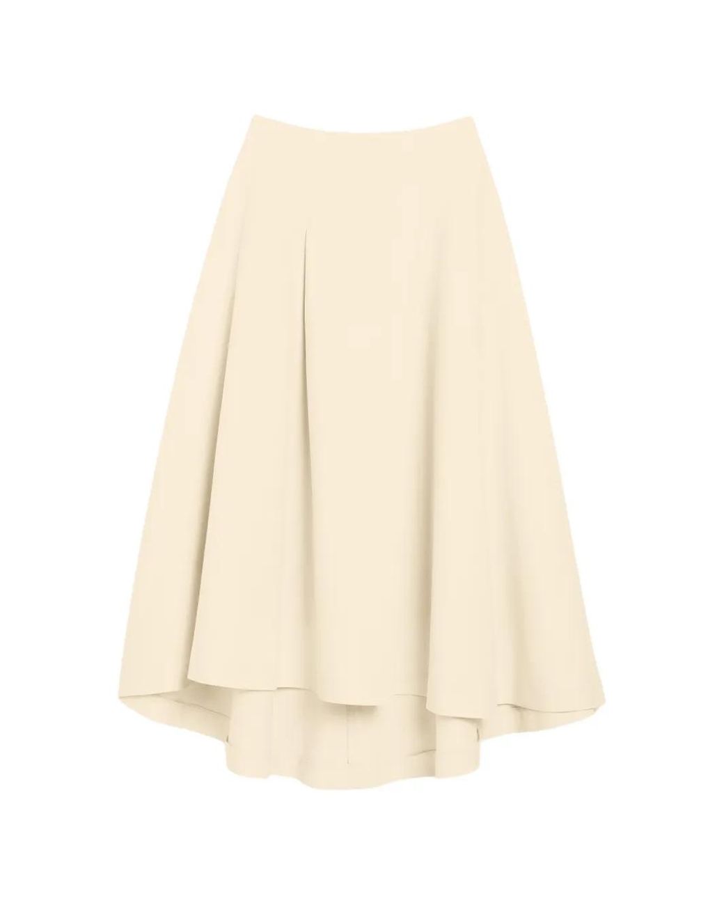 AMI Natural Cotton And Linen Godet Skirt