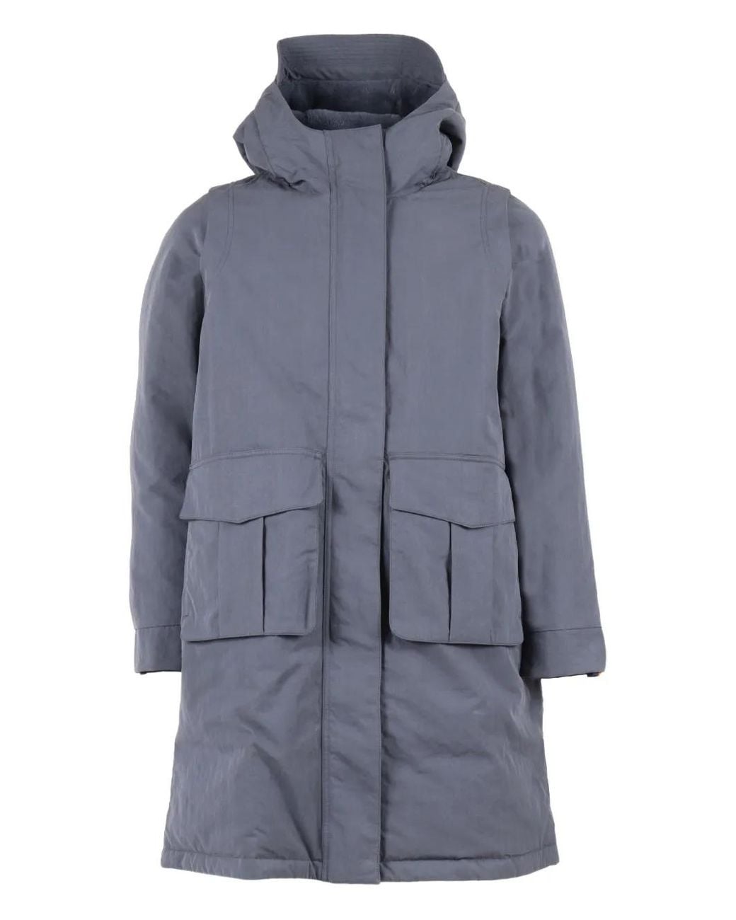 K-Way Blue Hooded Flap-Pocket Jacket