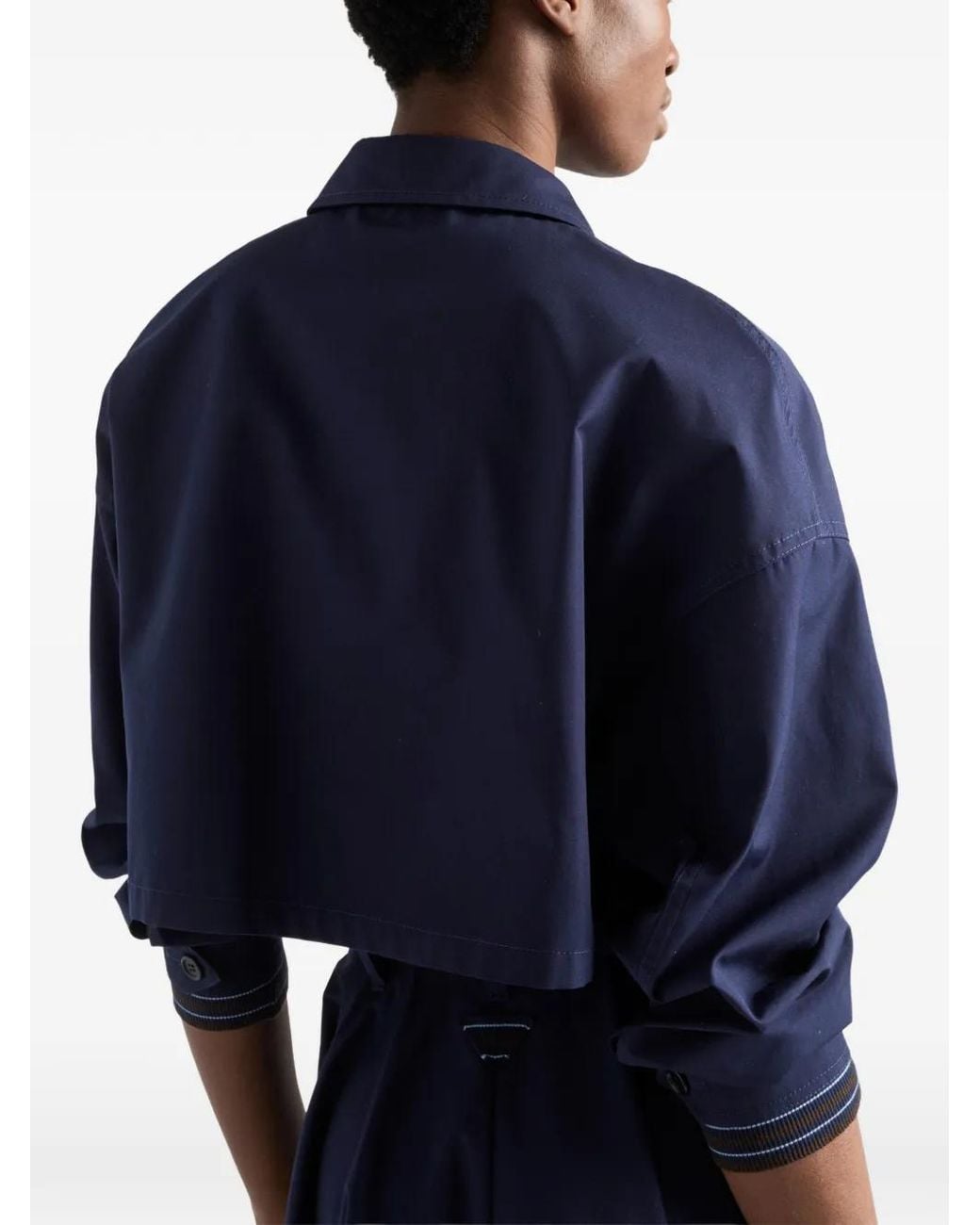 Prada Blue Poplin Blouson Jacket