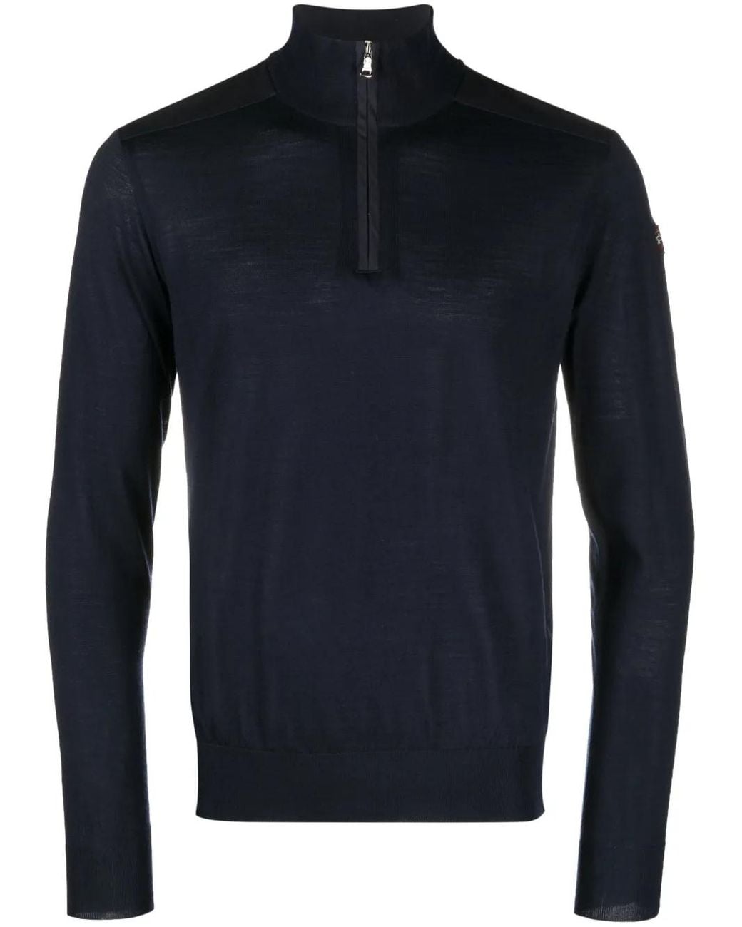 Paul & Shark Blue Logo-Patch Roll-Neck Jumper for men