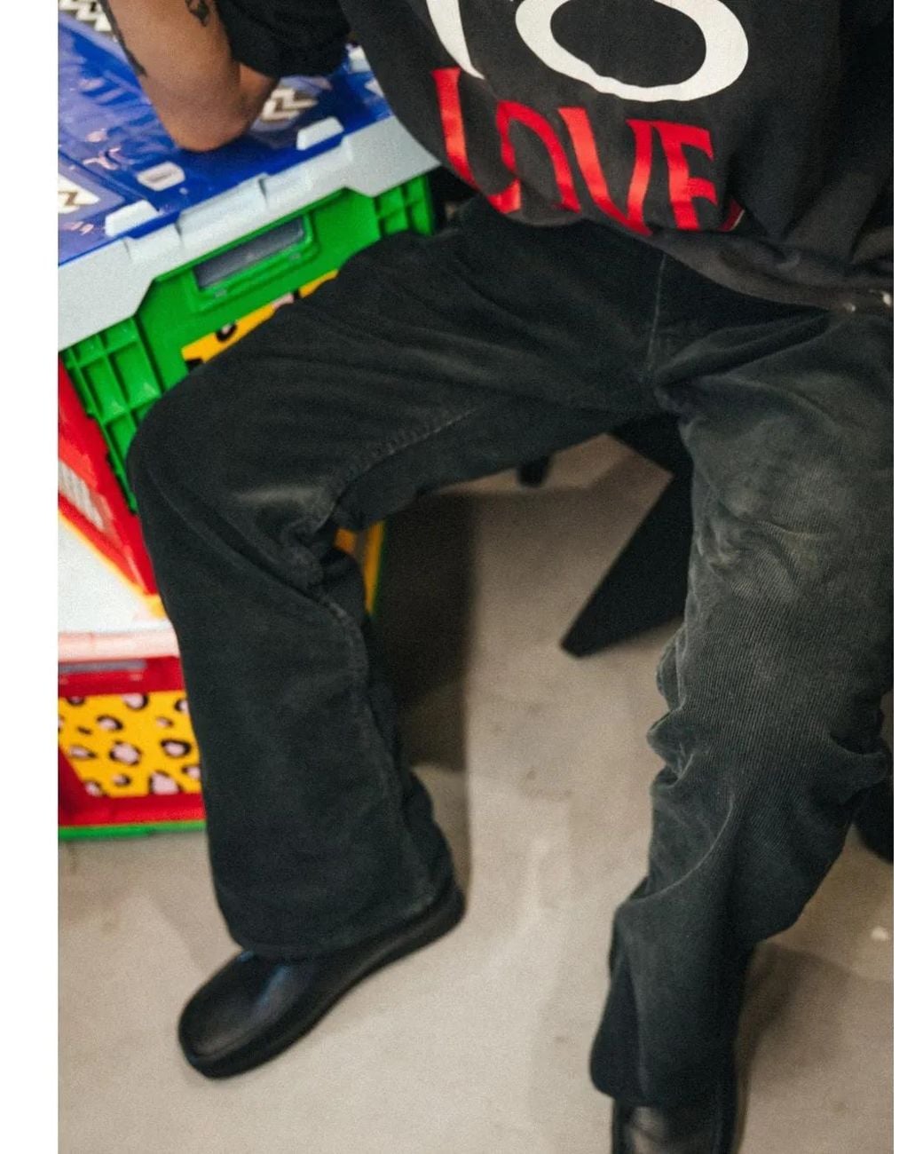 SAINT Mxxxxxx Black Corduroy Flared Trousers for men