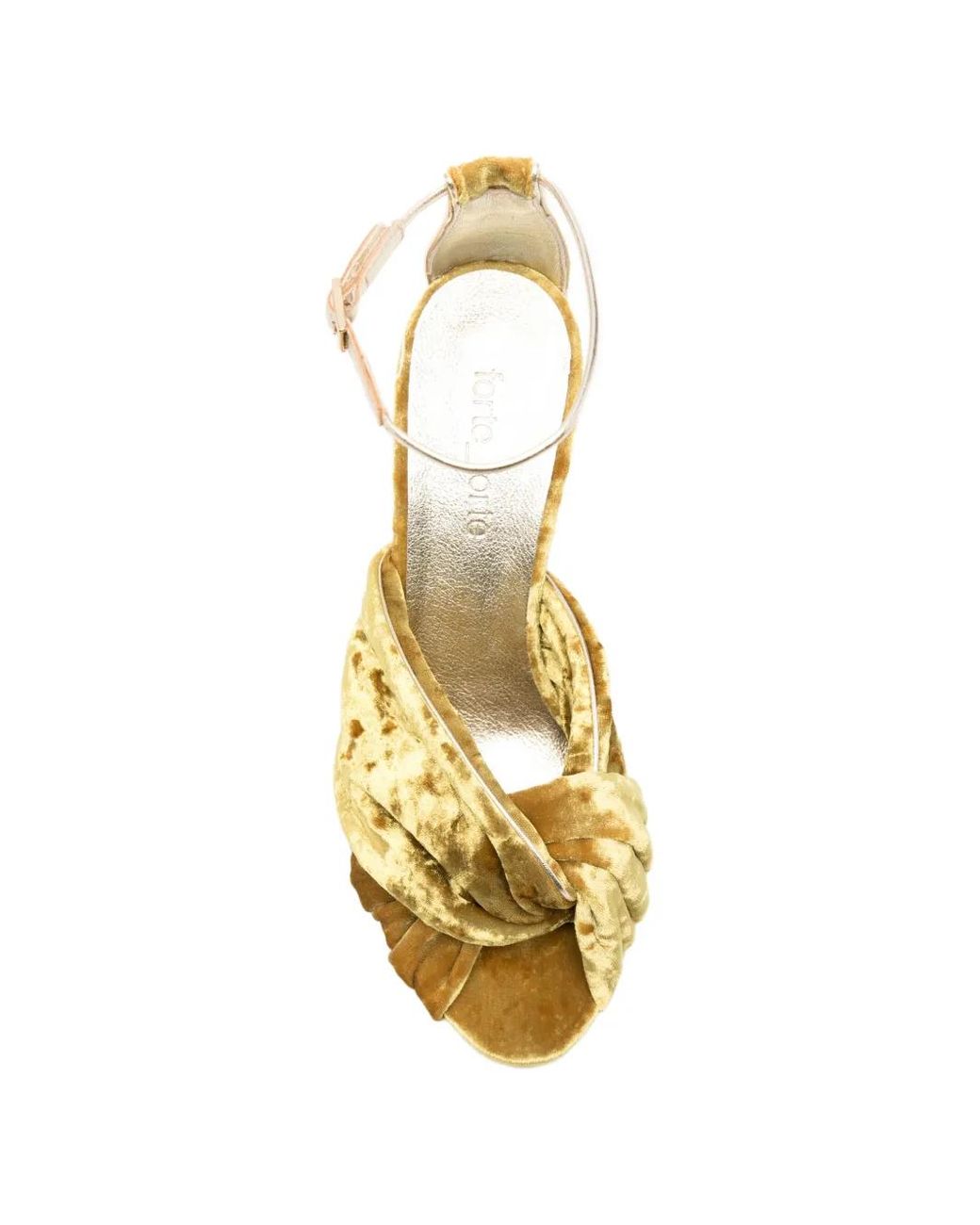 Forte_forte Metallic Velvet-Effect Buckled Sandals