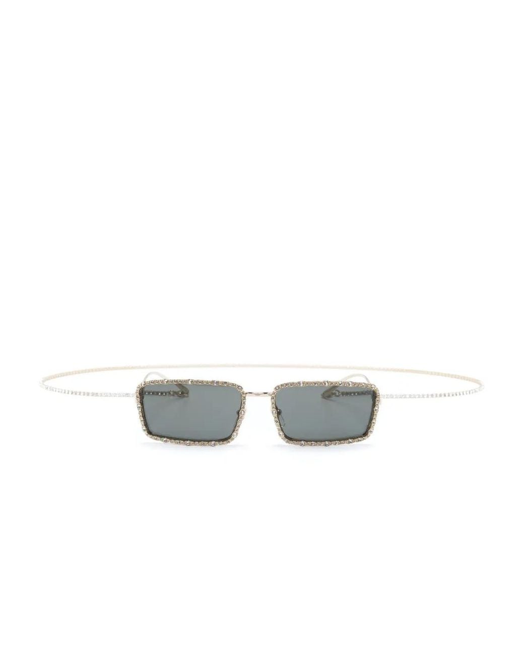 Gucci Metallic Rectangle-Frame Sunglasses