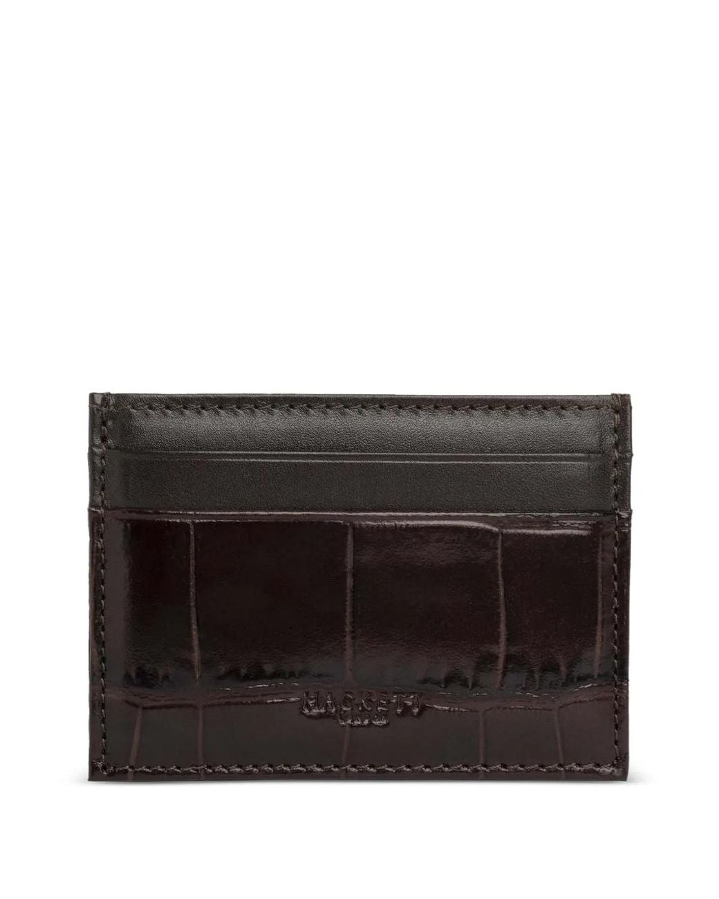 Hackett Kartenetui Mit Kroko-Optik in Black für Herren