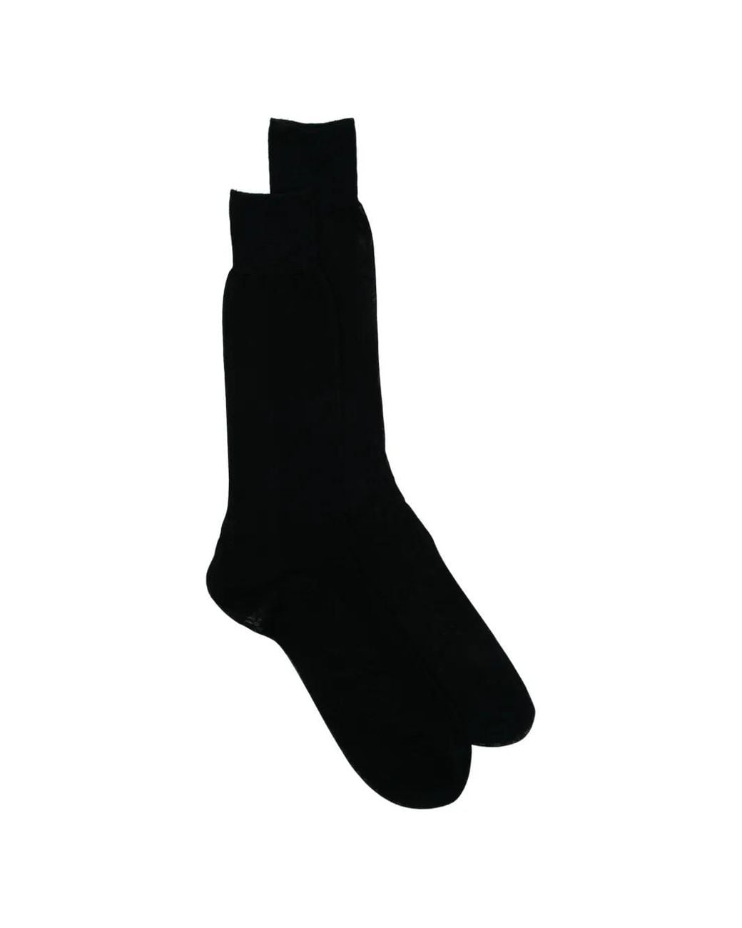 Zegna Black Logo-Print Socks