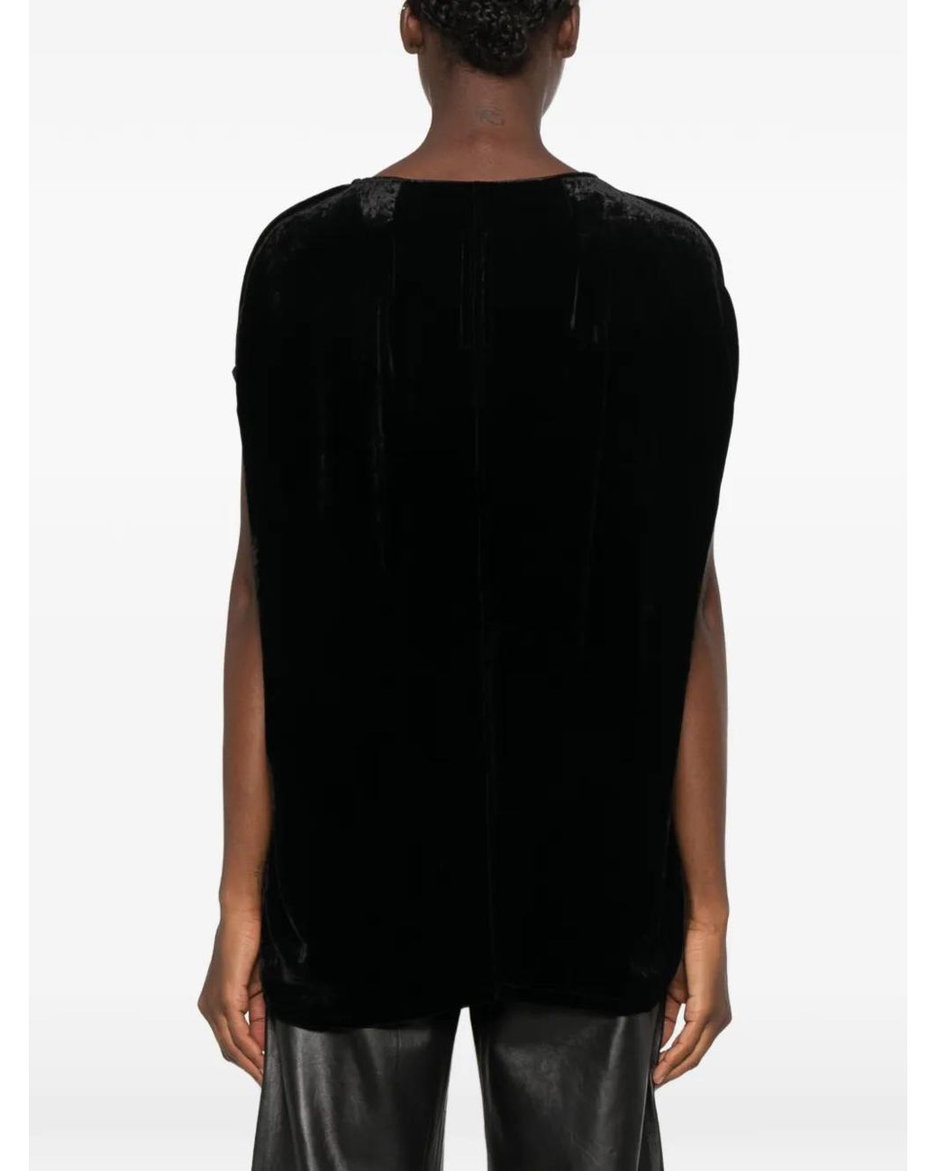 Rick Owens Black V-Neck Blouse