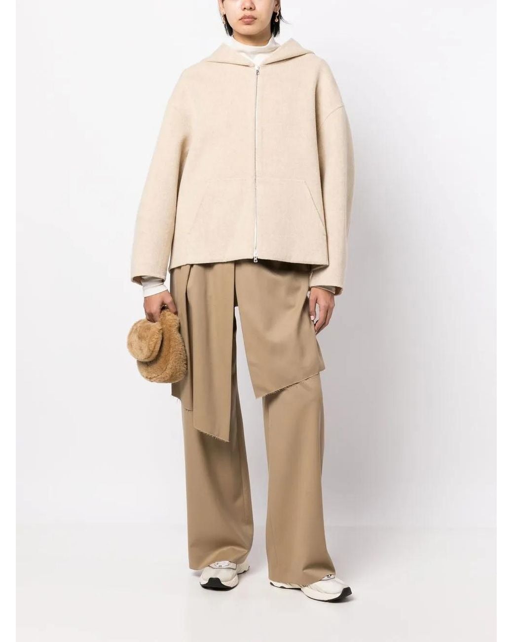Goen.J Natural Zip-Up Hooded Jacket