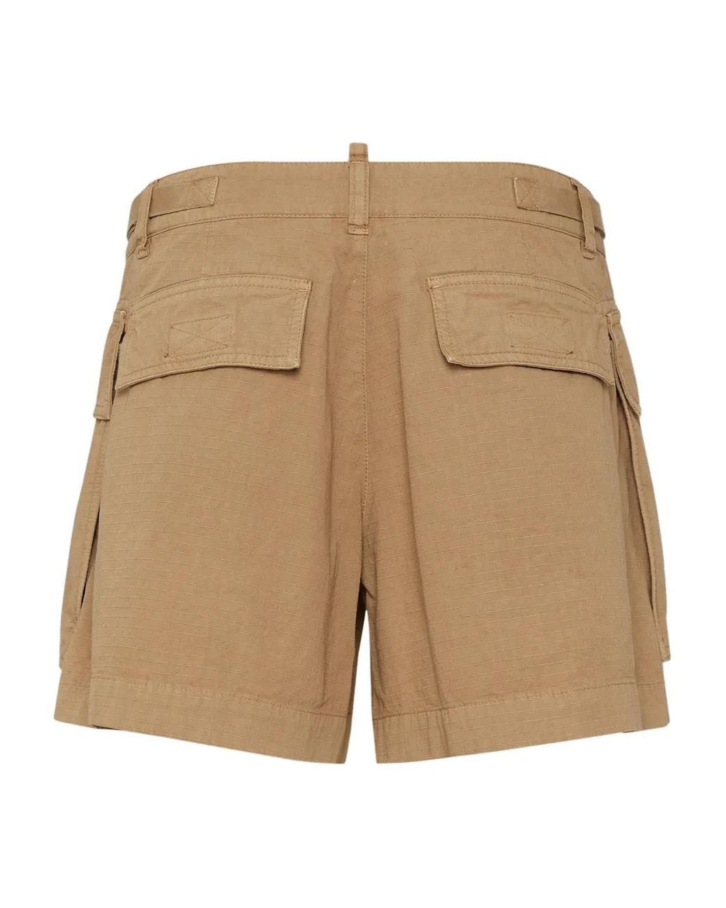 DSquared² Natural Icon-Print Cargo Shorts