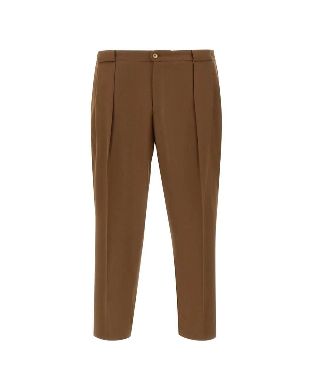 Briglia 1949 Brown Portobello Pleat-Detail Trousers for men