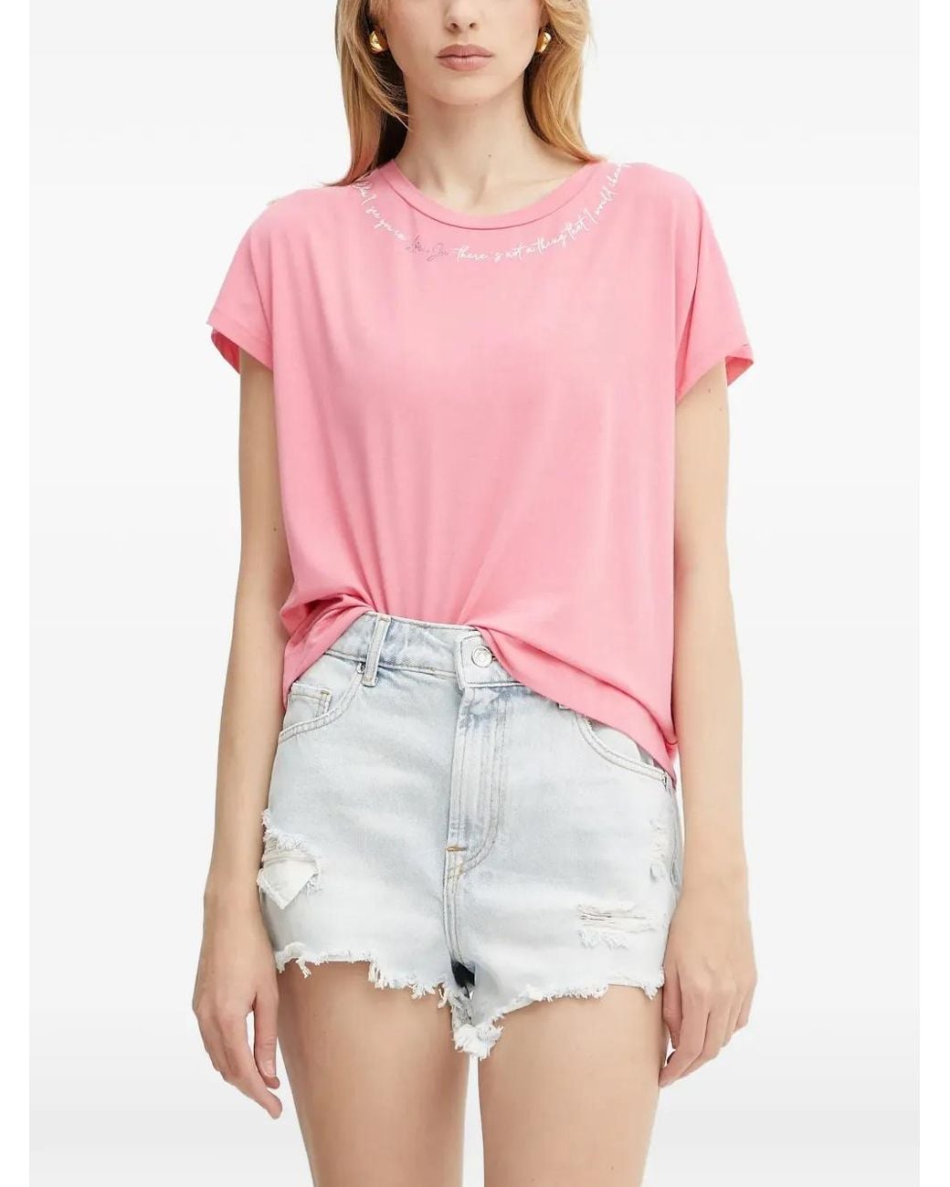 Liu Jo Pink Round-Neck T-Shirt