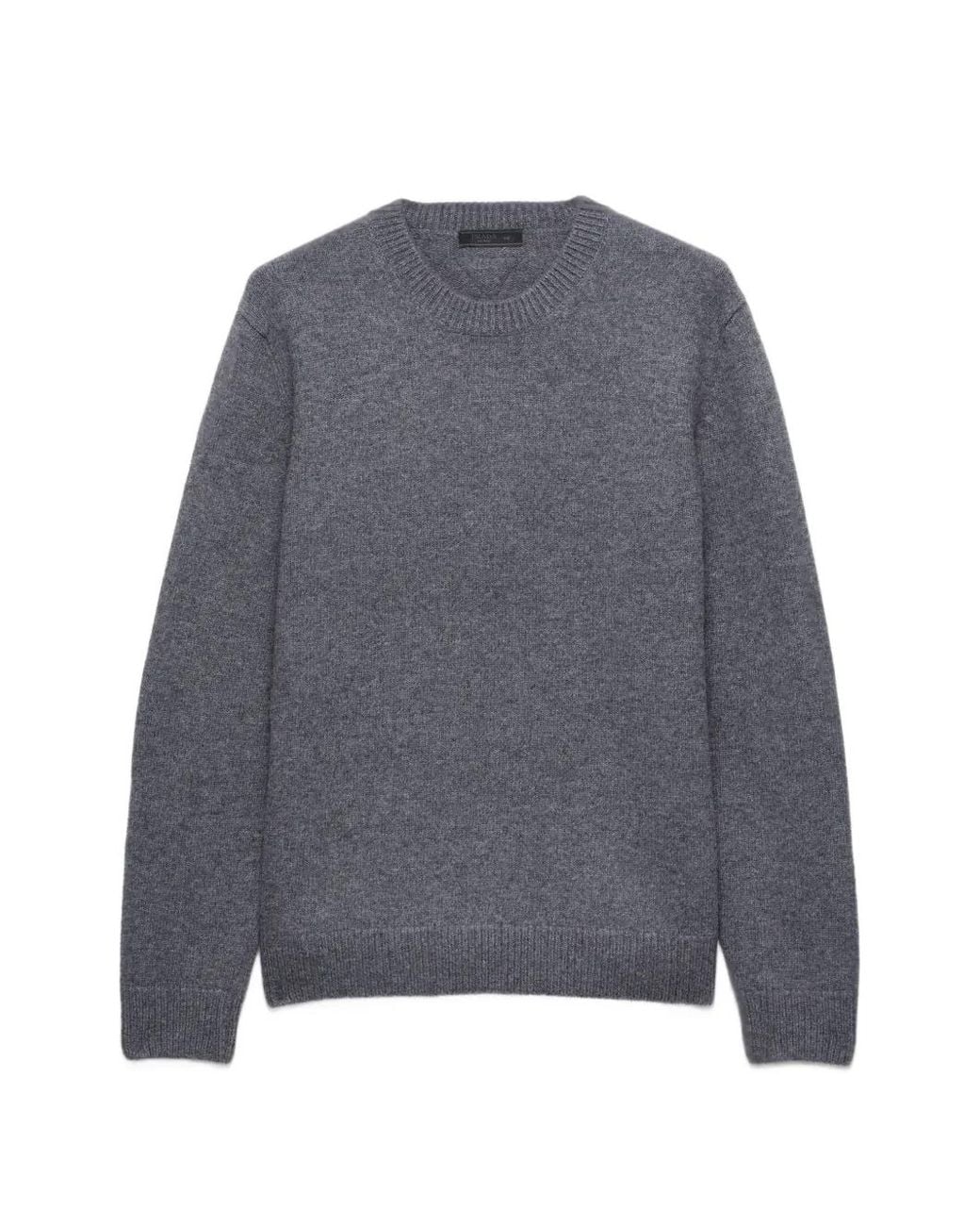 Prada Gray Wool Crew-Neck Sweater for men