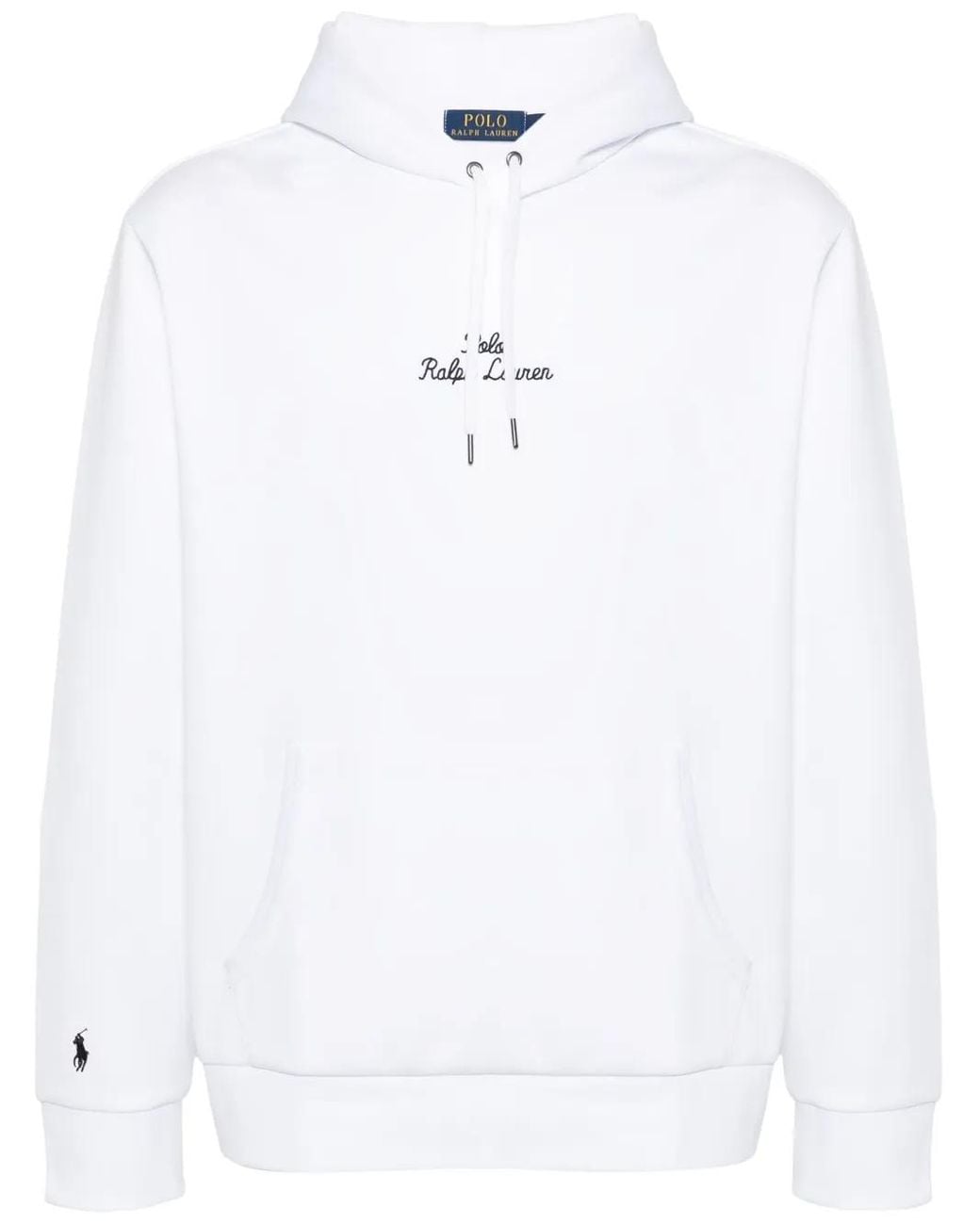 Polo Ralph Lauren White Logo-Embroidered Hoodie for men