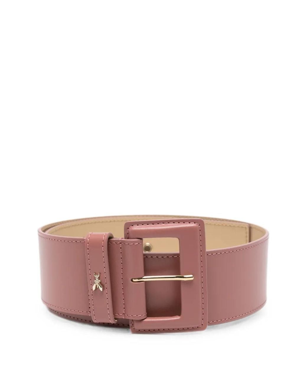 Patrizia Pepe Pink Ceinture En Cuir À Plaque Mouche