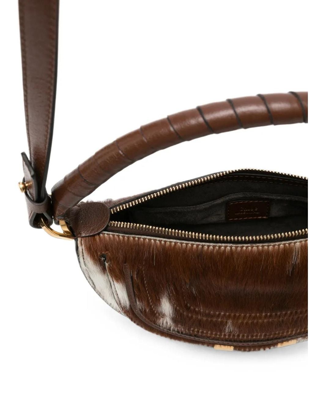 Chloé White Mini Marcie Calf-Hair Tote Bag