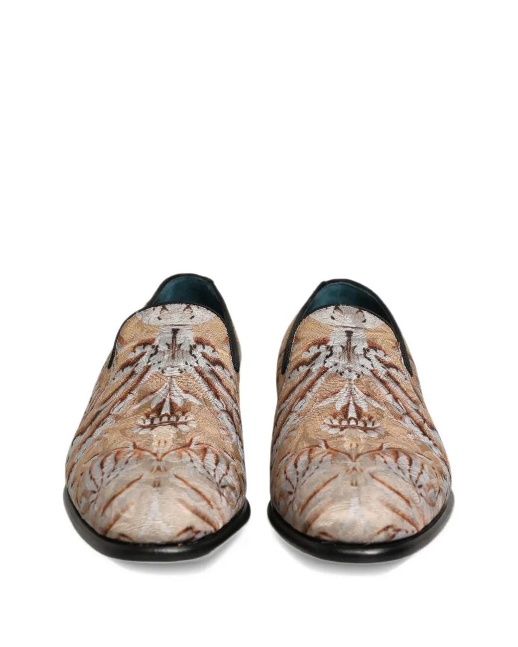 Dolce & Gabbana White Brocade Loafers for men