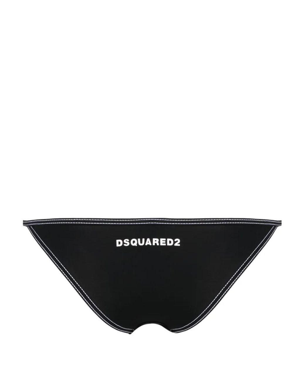 DSquared² Black Logo-Print Bikini Bottoms