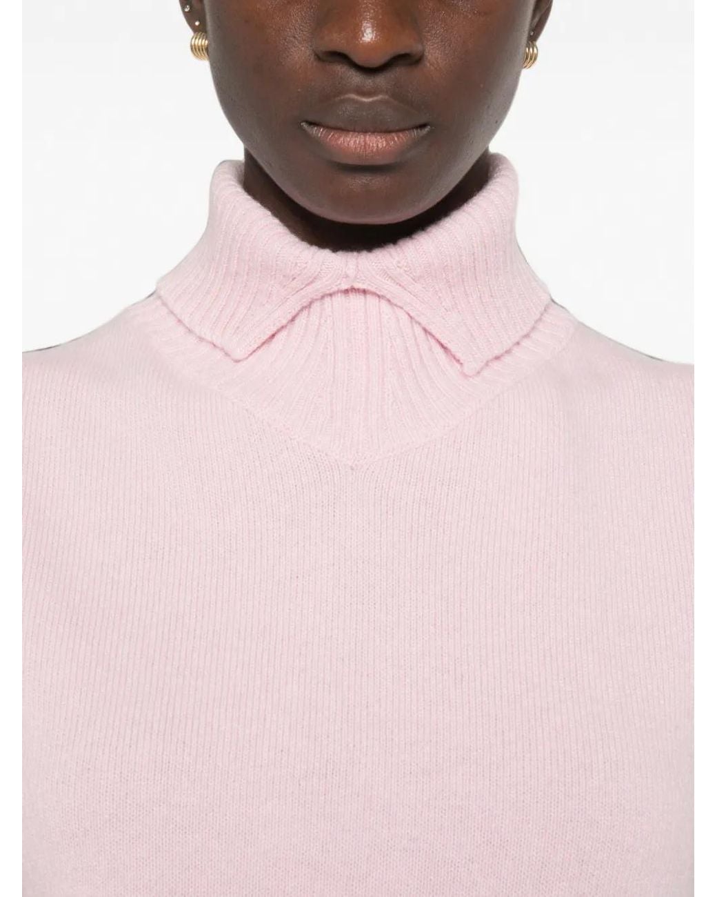 Jil Sander Pink Gilet À Col Montant