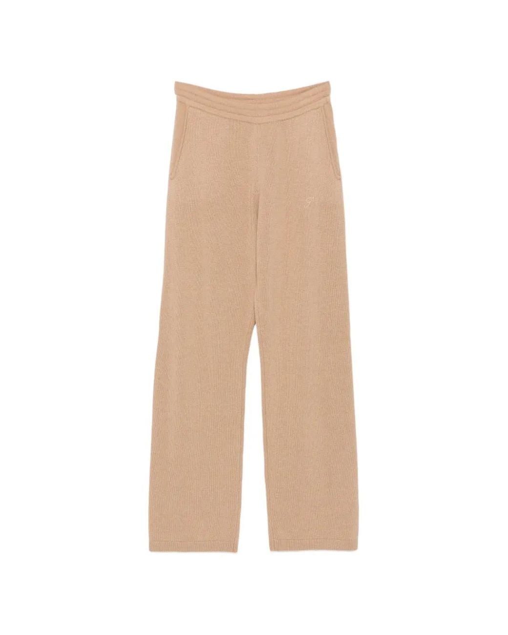 Sporty & Rich Natural Ivana Logo-Embroidered Track Pants