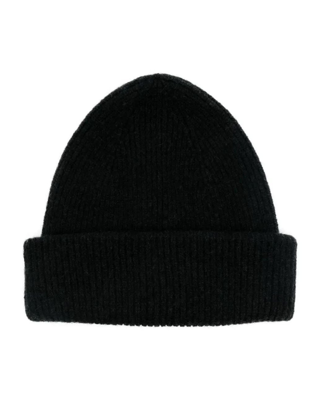 Nuur Black Ribbed Beanie for men