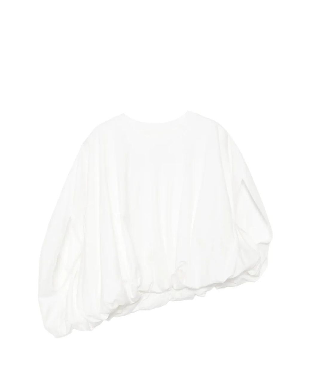 JNBY White Puffball-Hem Top