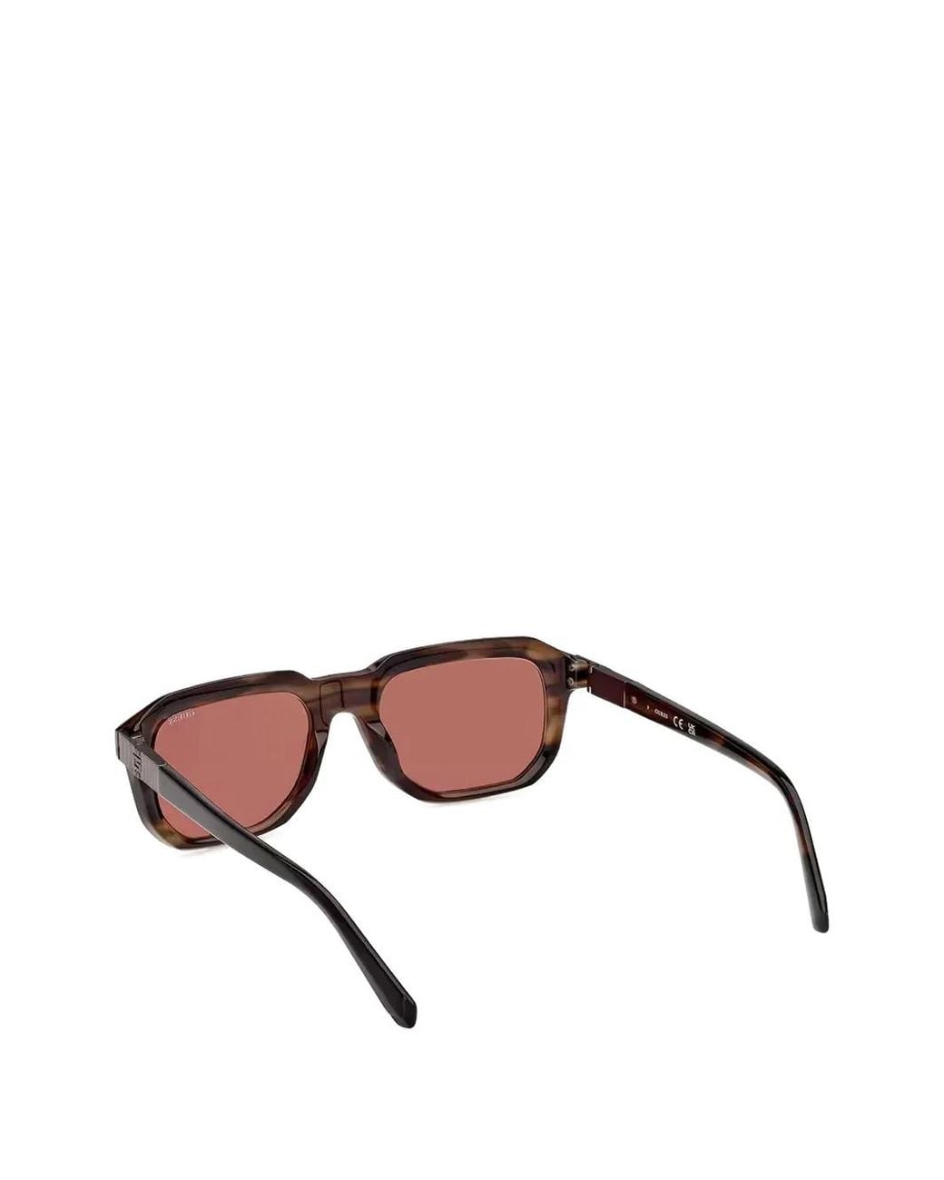 GUESS EYEWEAR Pink Tortoiseshell-Effect Square-Frame Sunglasses for men