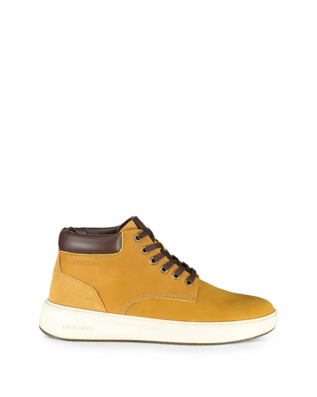 Lumberjack Yellow Lace-Up High-Top Sneakers for men
