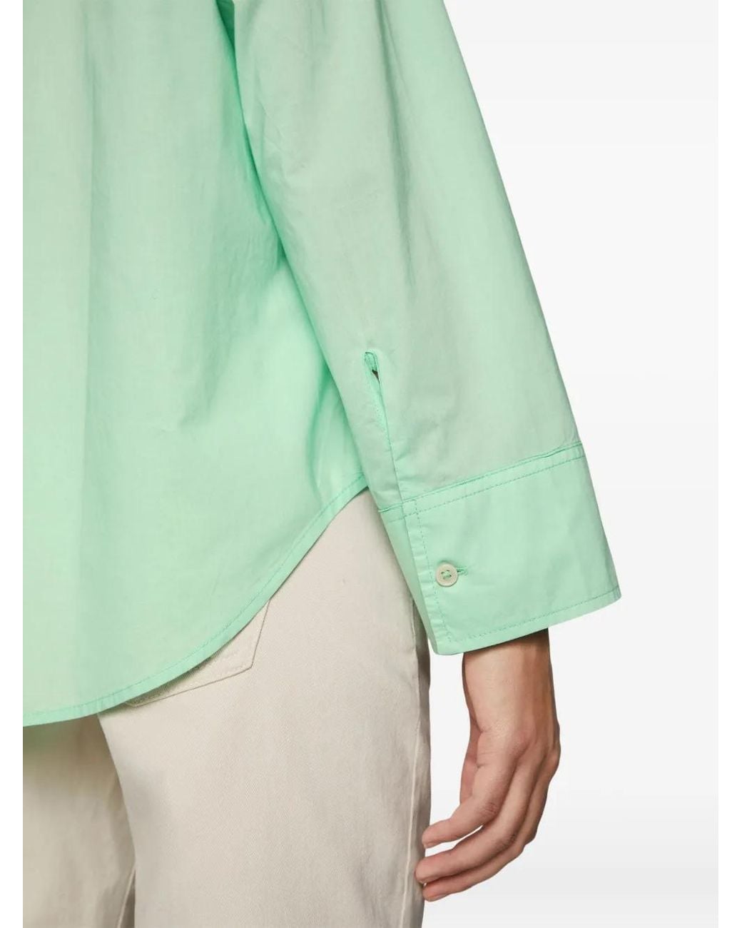 Marc O' Polo Green Button-Up Cotton Shirt