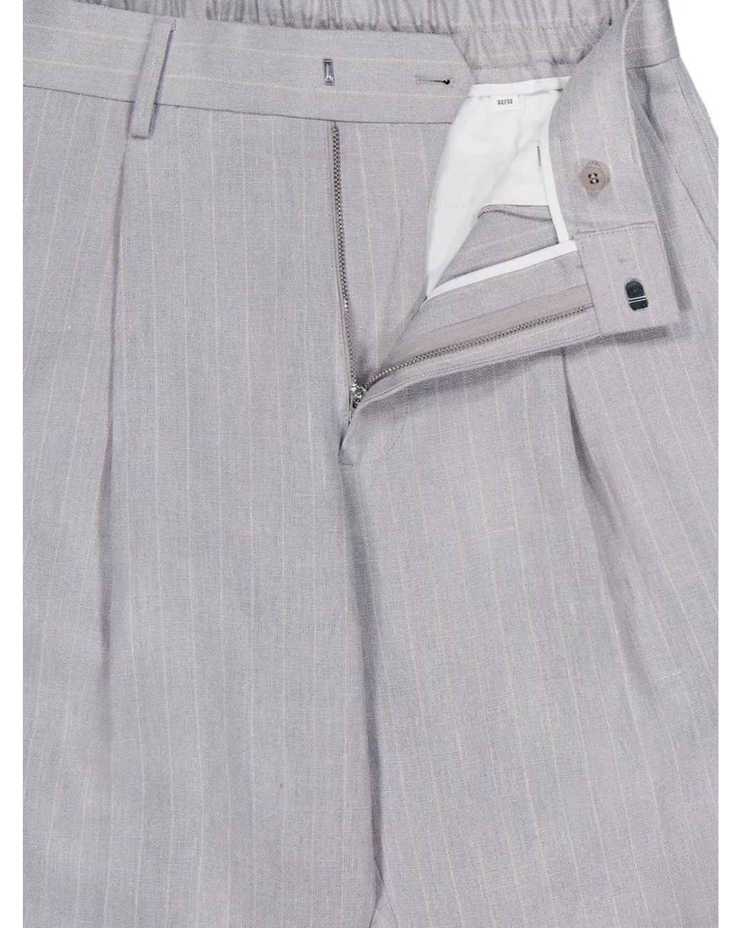 NN07 Gray Kay Pinstripe-Pattern Trousers for men