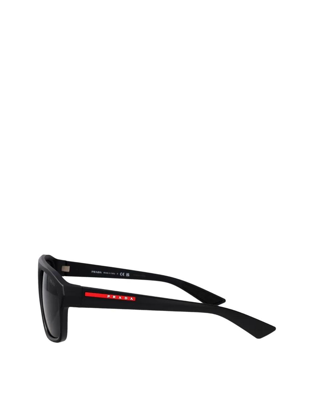 Prada Linea Rossa Black Rectangle-Frame Sunglasses for men