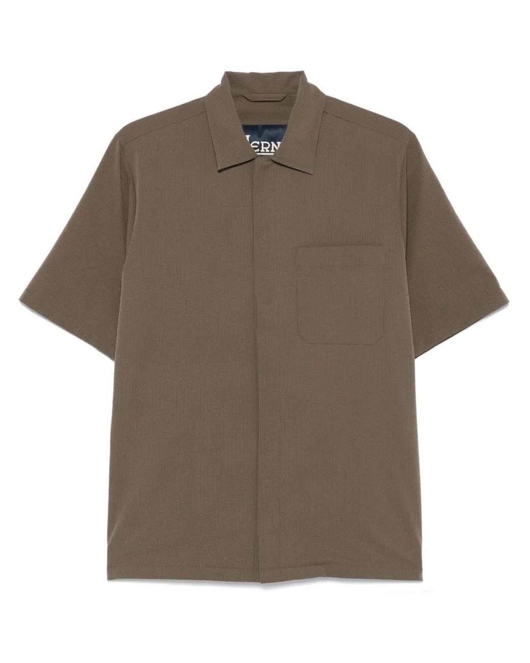 Camisa Con Pinzas Herno de hombre de color Brown