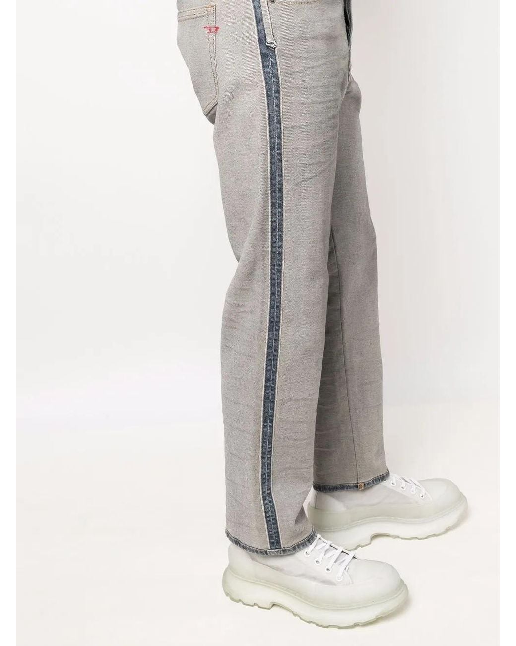 DIESEL Gray Straight-Leg Denim Jeans for men