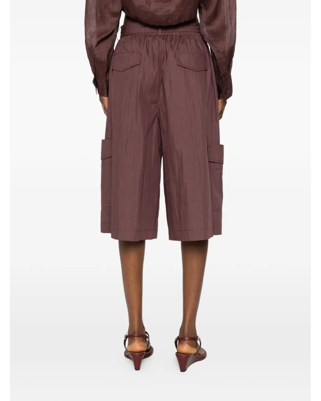 Isabelle Blanche Purple Belted Cargo Shorts