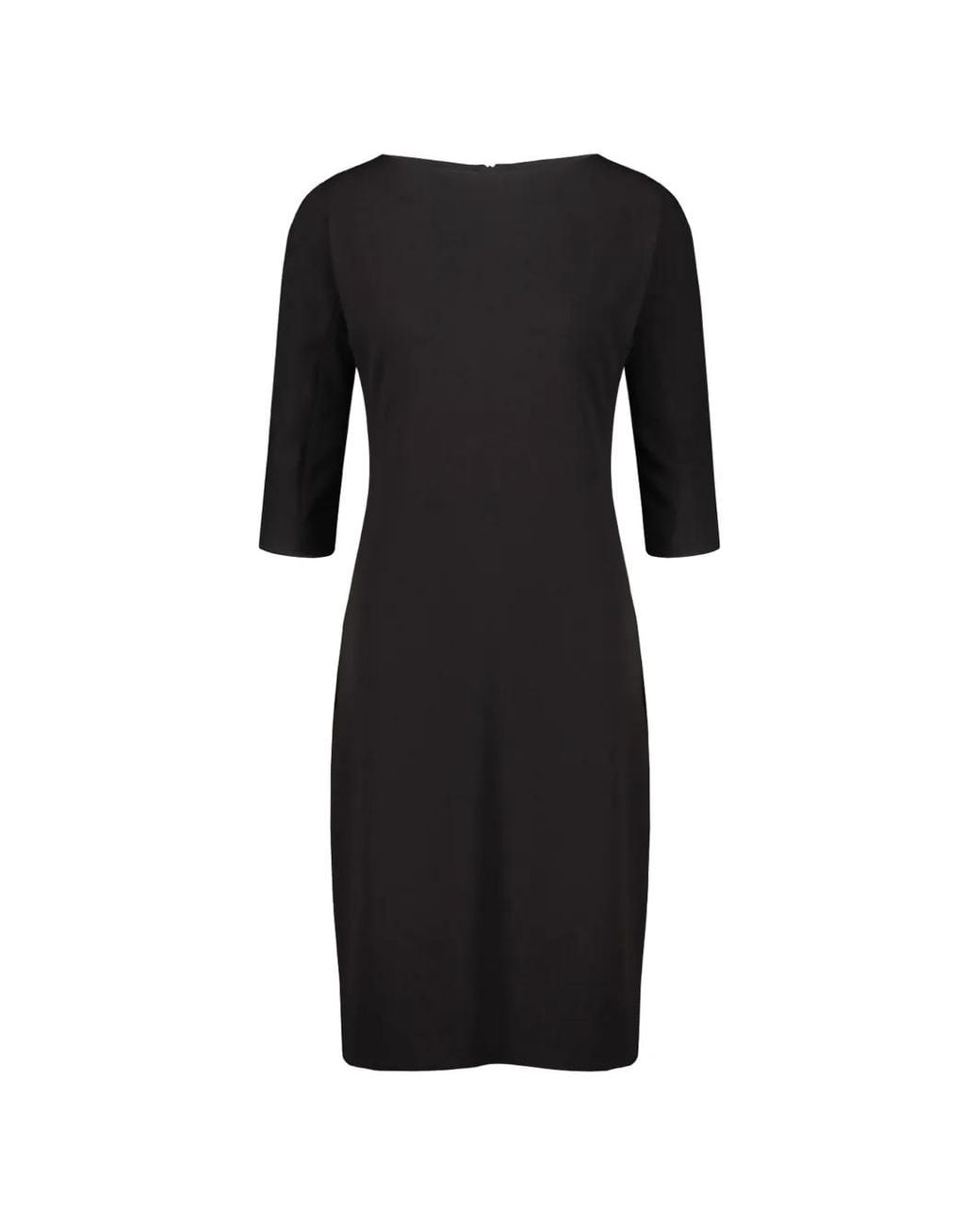 DR. HOPE Black Three-Quarter Sleeve Midi Dress