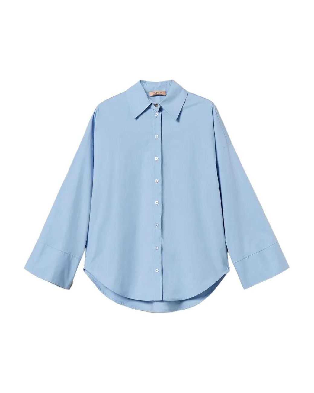 Twinset Blue Wide-Cuff Button-Down Shirt