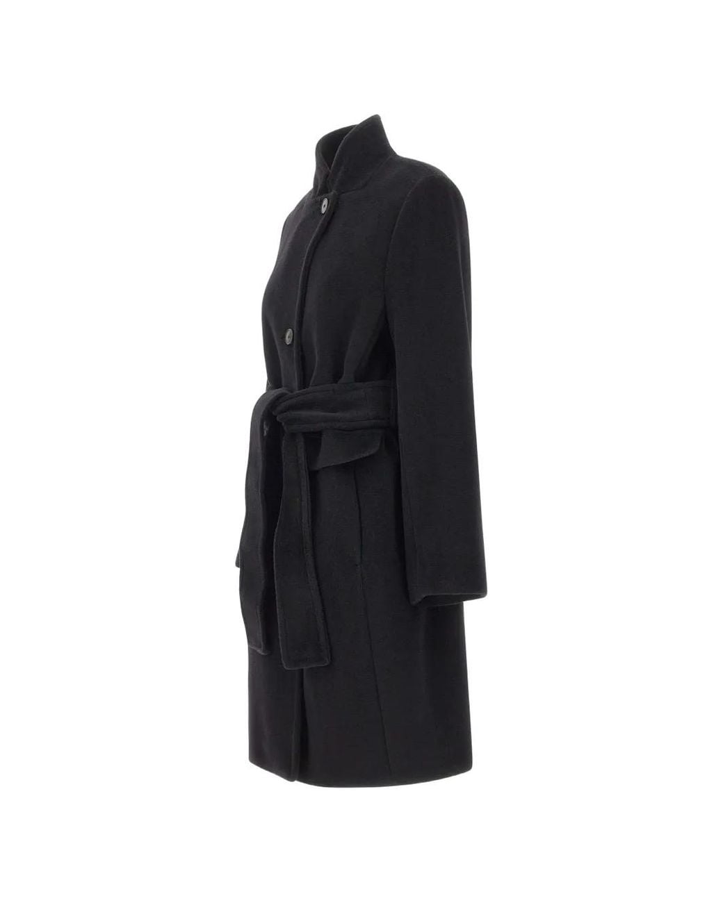 Marella Blue Single-Breasted Belted Coat
