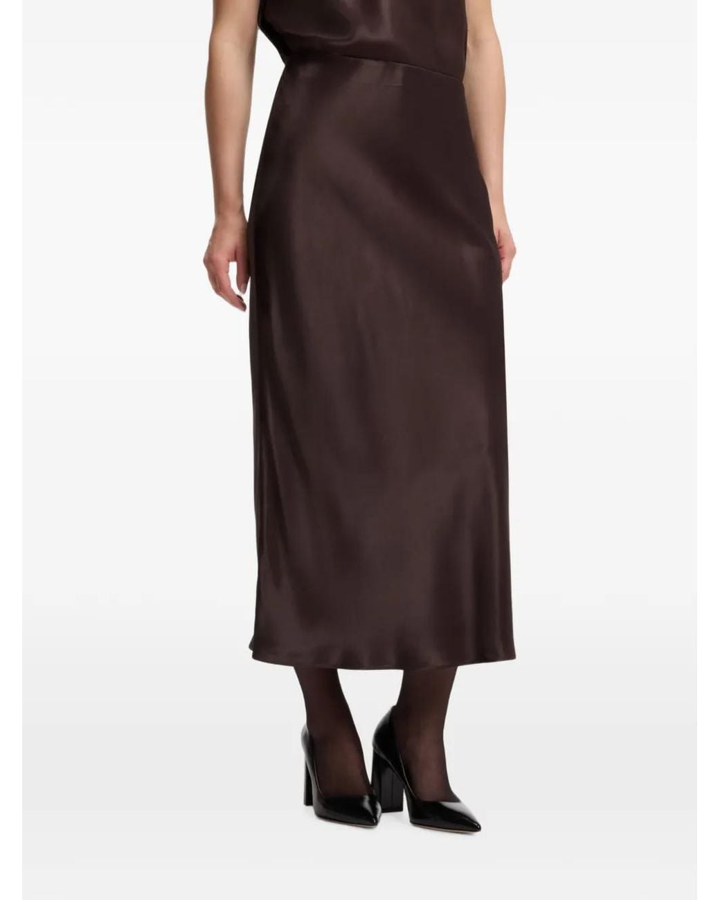 Boss Brown Midi-Length A-Line Skirt