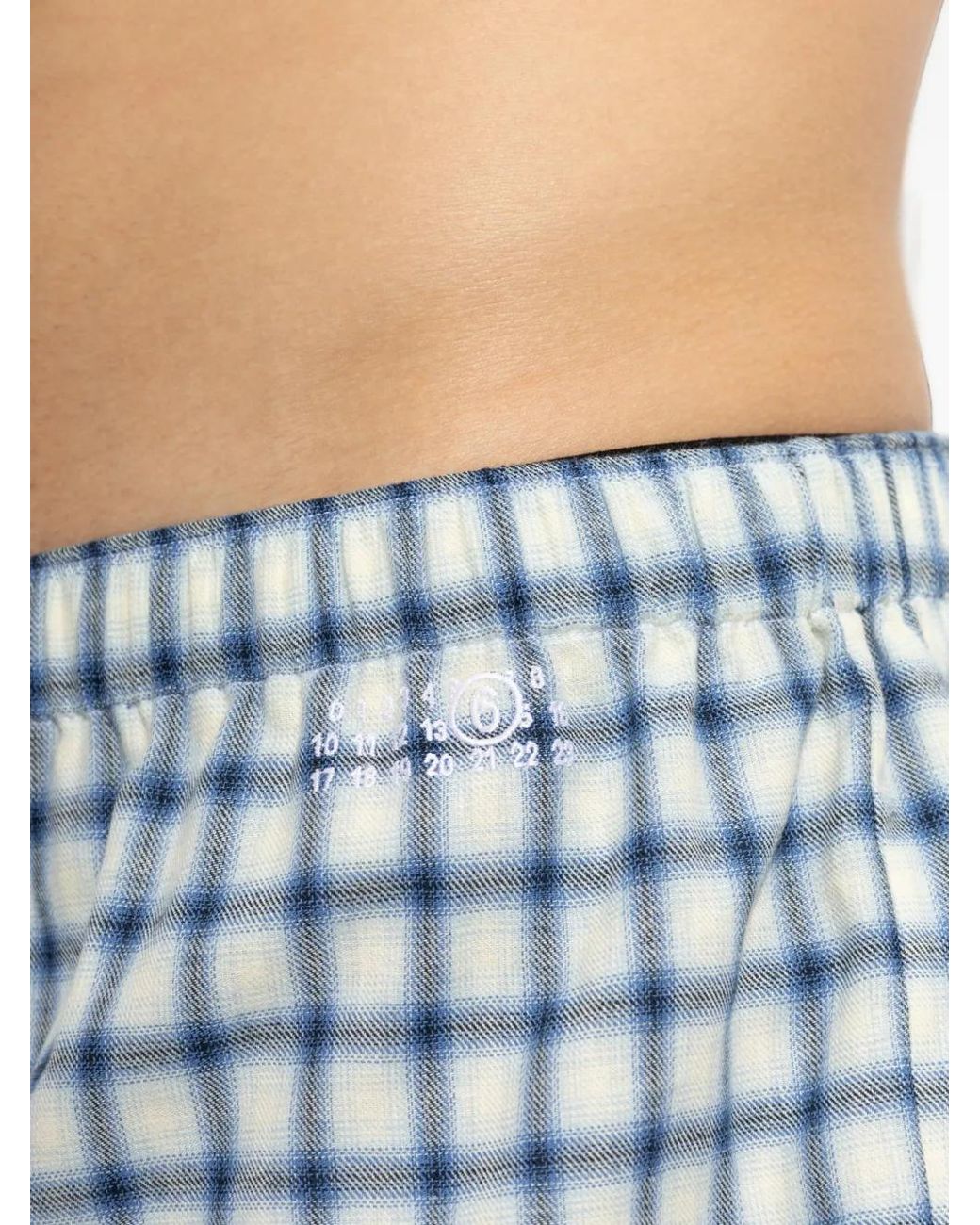 MM6 by Maison Margiela Blue Check-Pattern Boxer Shorts for men