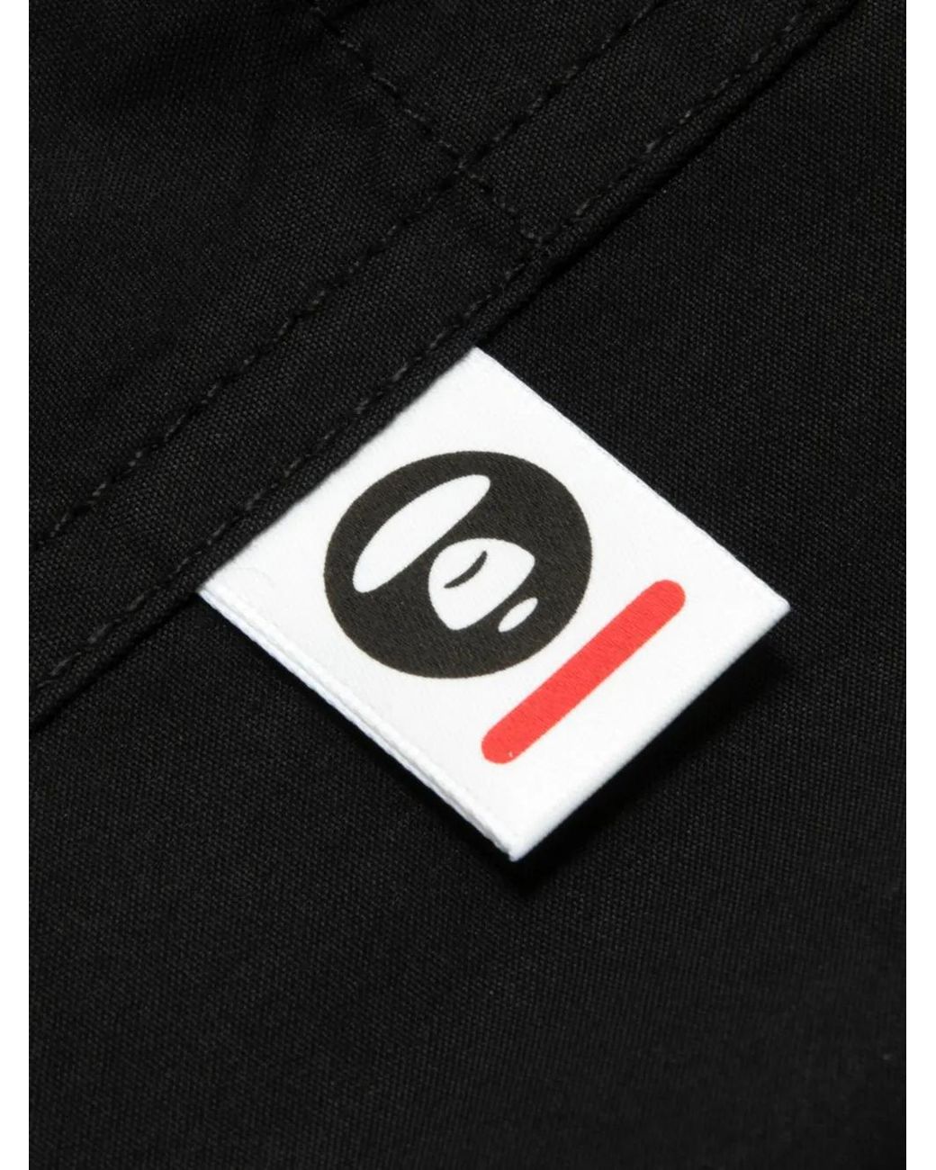 Aape By A Bathing Ape Black Logo-Print Drawstring Shorts for men
