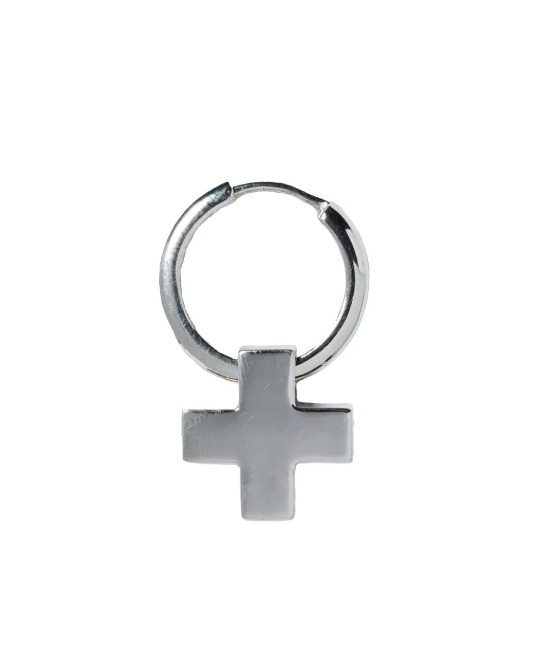Parts Of 4 Metallic Cross-Charm Hoop Earring