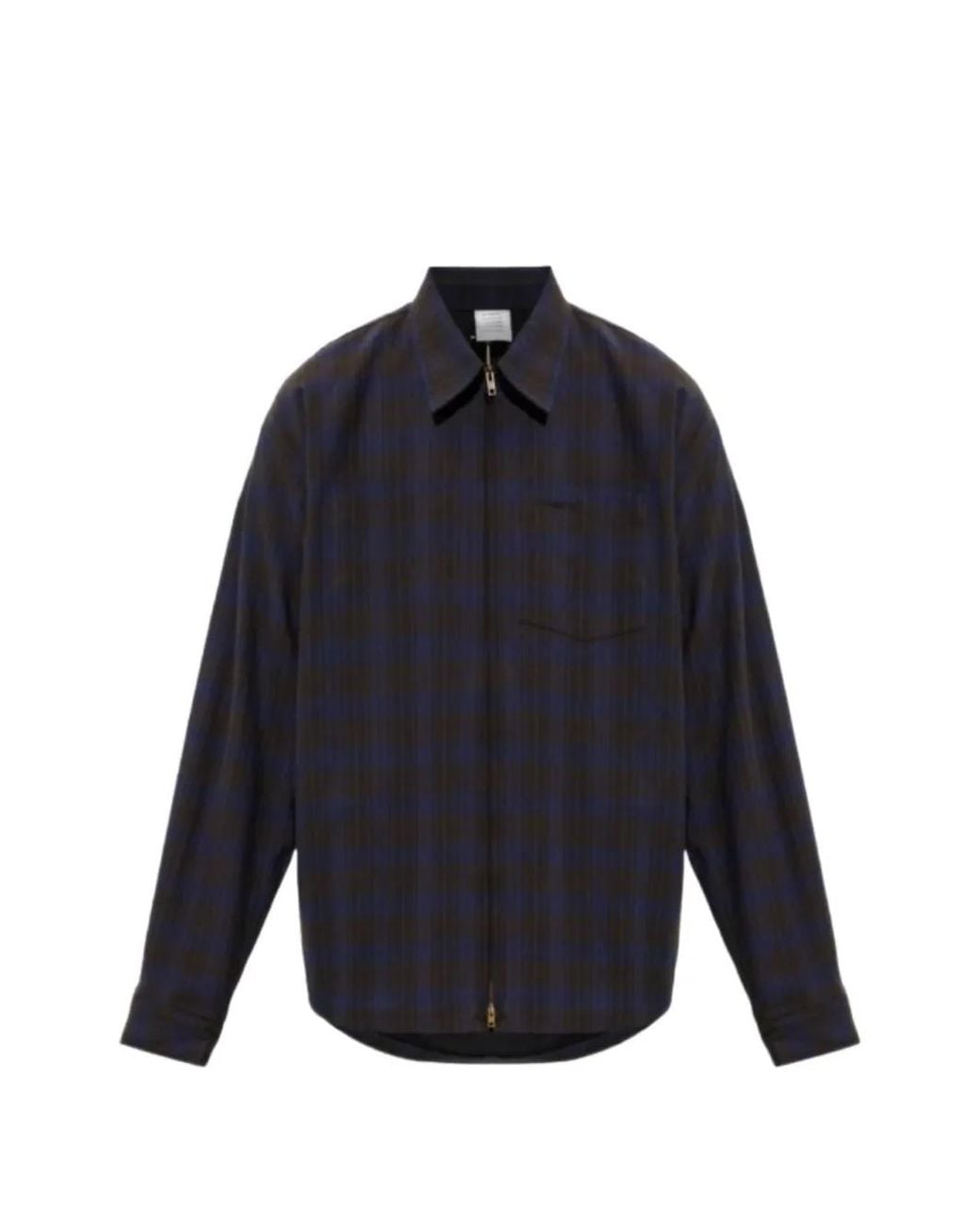 Vetements Blue Checked Zip-Up Shirt