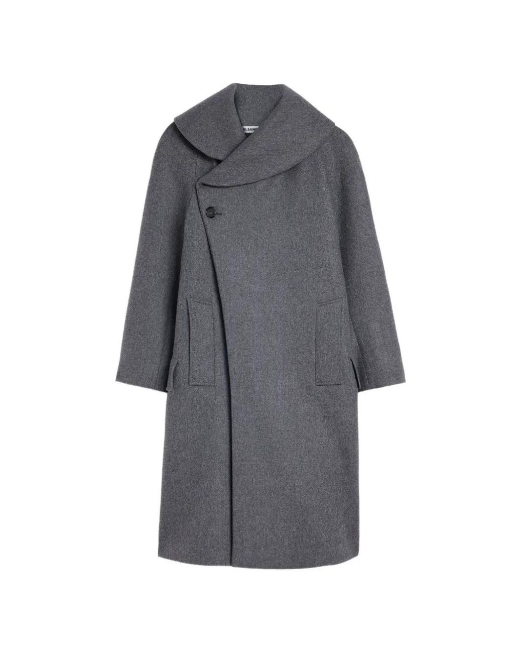 Jil Sander Gray Double Wool Coat