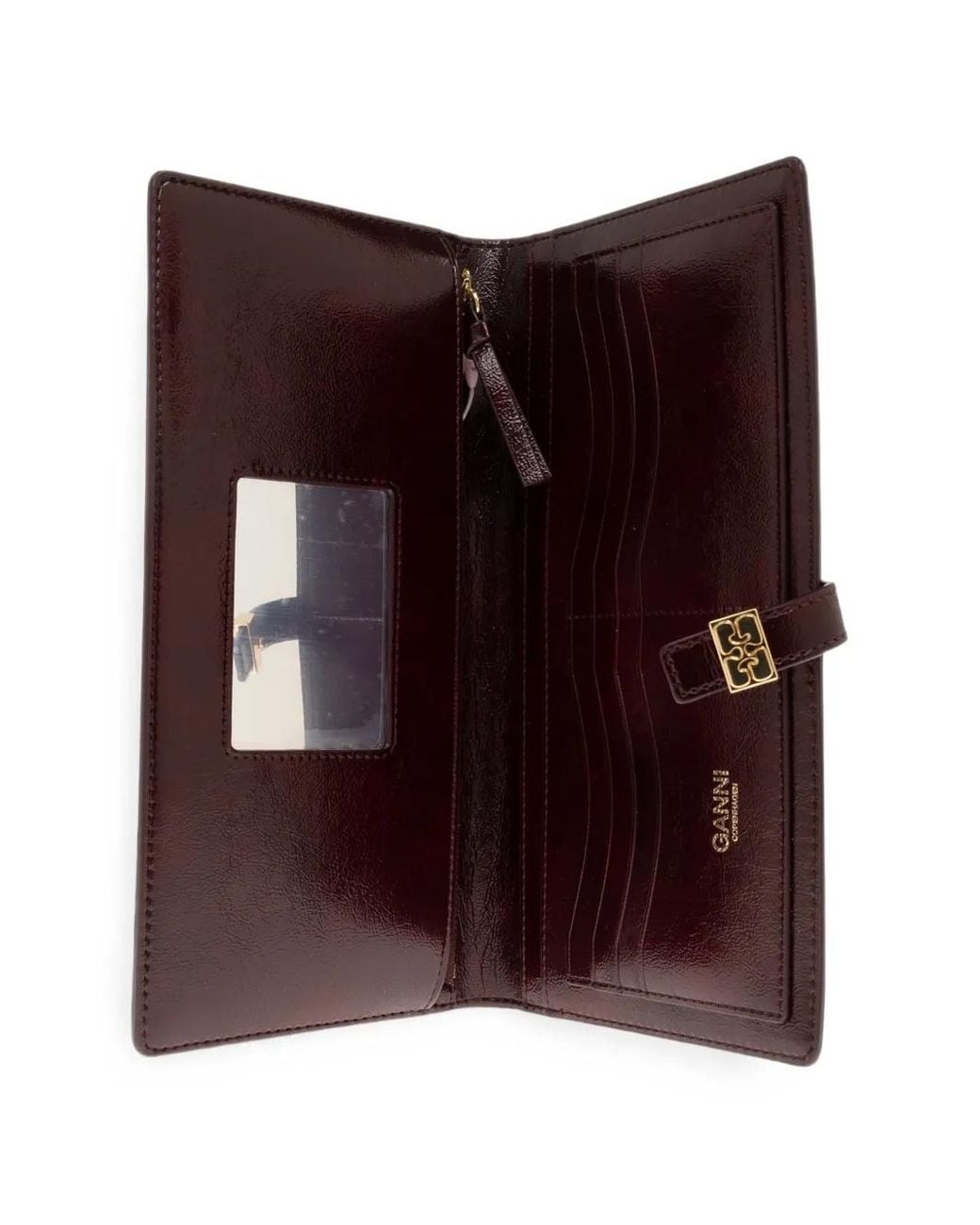 Ganni Purple Logo-Plaque Wallet